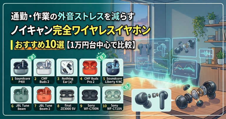 1万円台中心のノイズキャンセリング完全ワイヤレスイヤホン比較